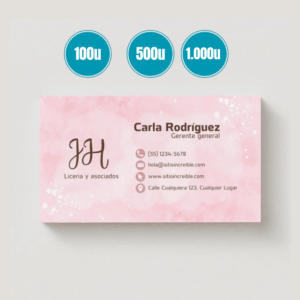 Pack tarjetas de presentación 1 lado (100- 500 - 1000)