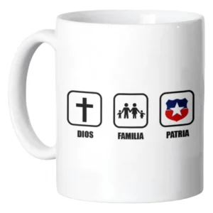 Tazón Cerámica Blanca Dios Familia Y Patria