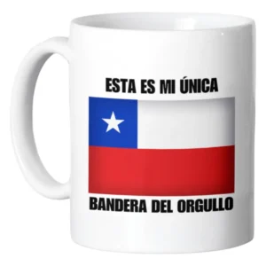 Tazón Blanco Cerámica Diseño Bandera Chile