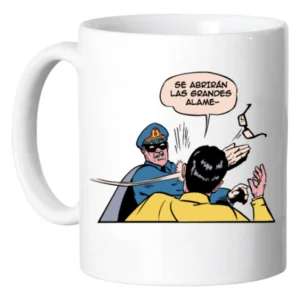 Tazón Batman Chileno Cerámica Blanca Diseño Comic