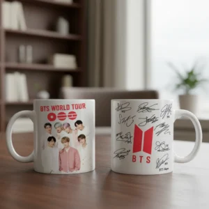 Taza Personalizada BTS World Tour Blanco