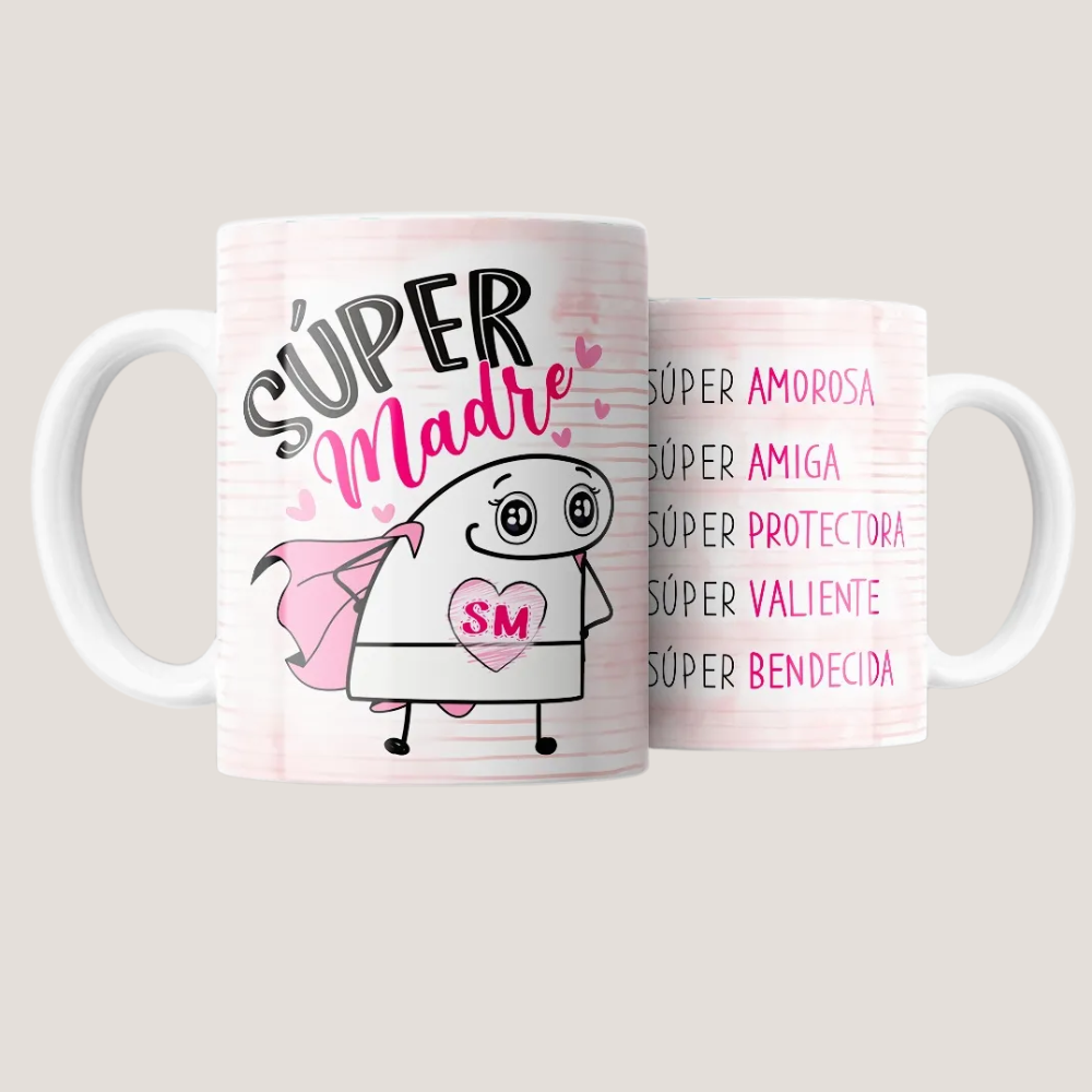 Taza Súper Madre – Regalo Día de la Madre Original | Tazón Mamá Amorosa y Valiente