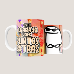 Taza Divertida para Profesor – “Este Trabajo Vale Puntitos Extras” | Regalo Original Docente