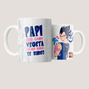 Taza Papi Eres Como un Guerrero Anime – Regalo Original para Papá