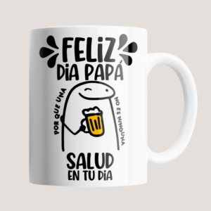 Taza Feliz Día Papá con Cerveza – Regalo Divertido Día del Padre