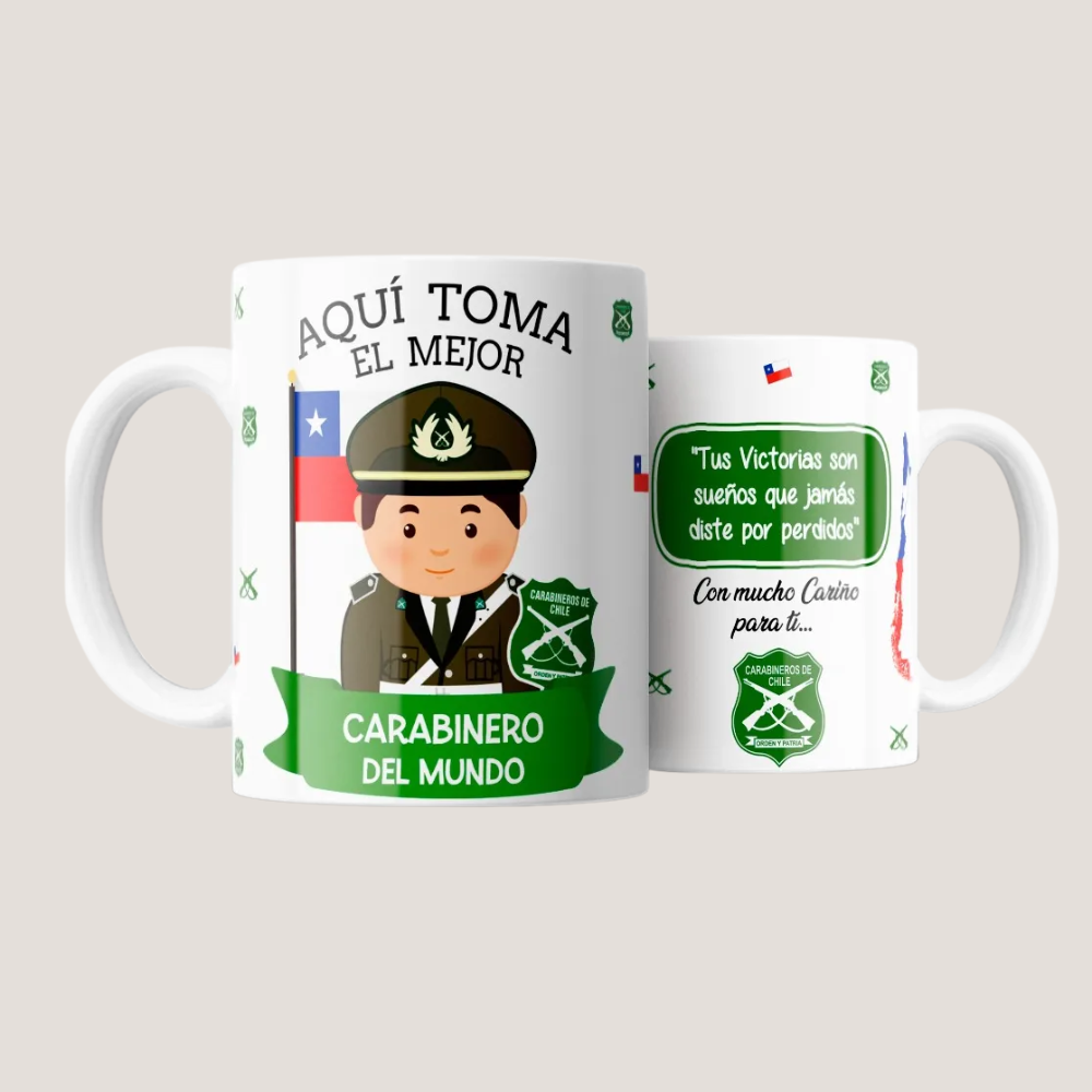 Taza Personalizada para Funcionario de Seguridad – El Mejor Carabinero del Mundo