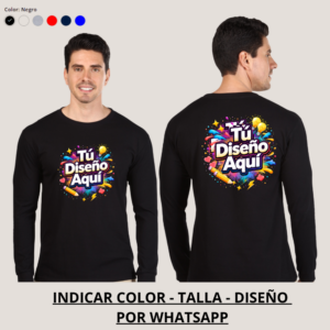 Polera Manga Larga 2 Estampados Grandes