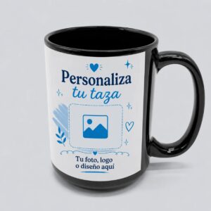 Taza 15oz Personalizada color negra